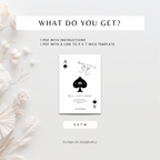 30th birthday invitation mockup showing what you get, ace of spades theme
