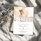 3rd Birthday Invitation Photo Boy or Girl