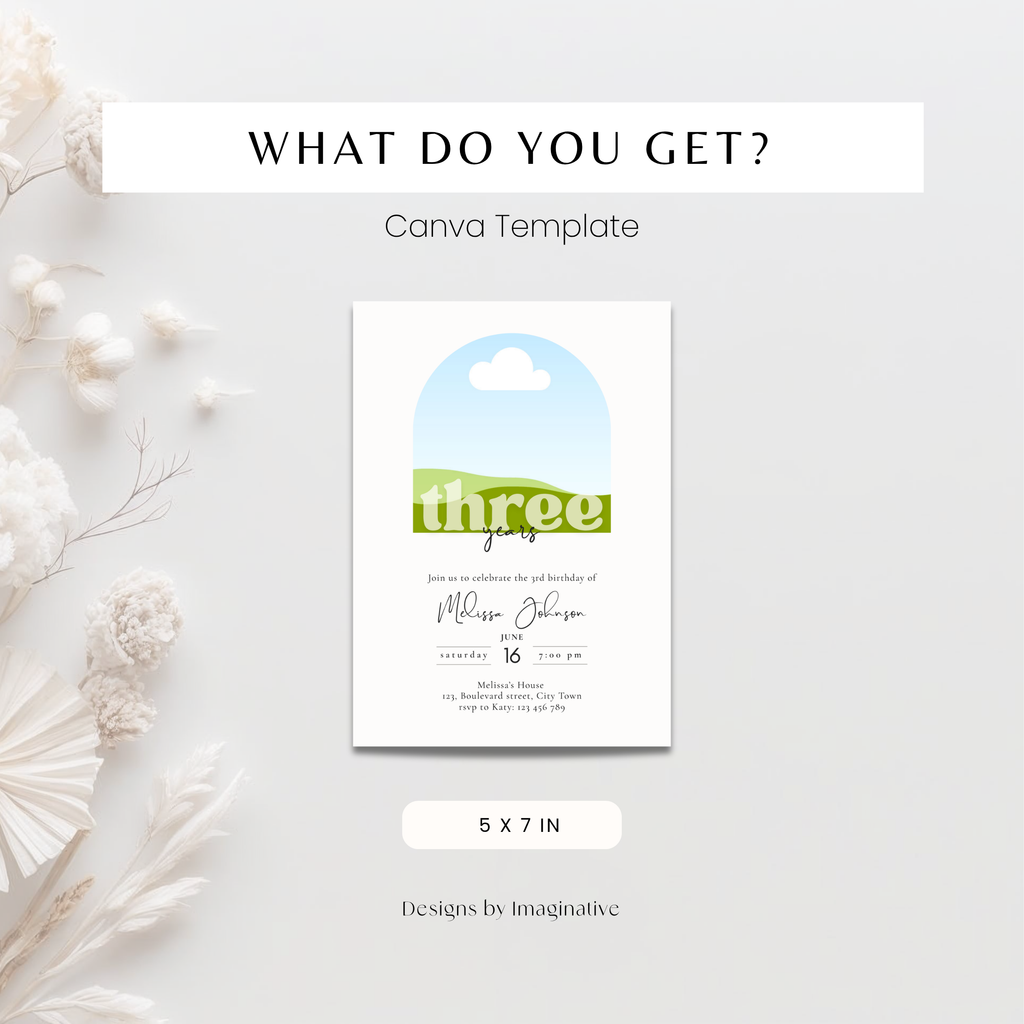 Minimal 3rd Birthday Invitation with Photo