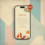 Retro vintage 40th Birthday Invitation