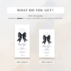Black Bow 40th Birthday Invitation for Women