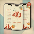 Retro vintage 40th Birthday Invitation
