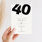 Minimal 40th Birthday Invitation Card Bold Typo
