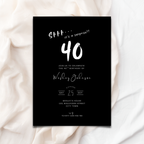 Black Surprise 40th Birthday Invitation Men Template – image 1