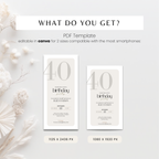 Modern Elegant 40th Birthday Invitation Template