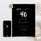Black Surprise 40th Birthday Invitation Men Template – image 4