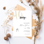 Elegant Minimal 40th Birthday Invitation