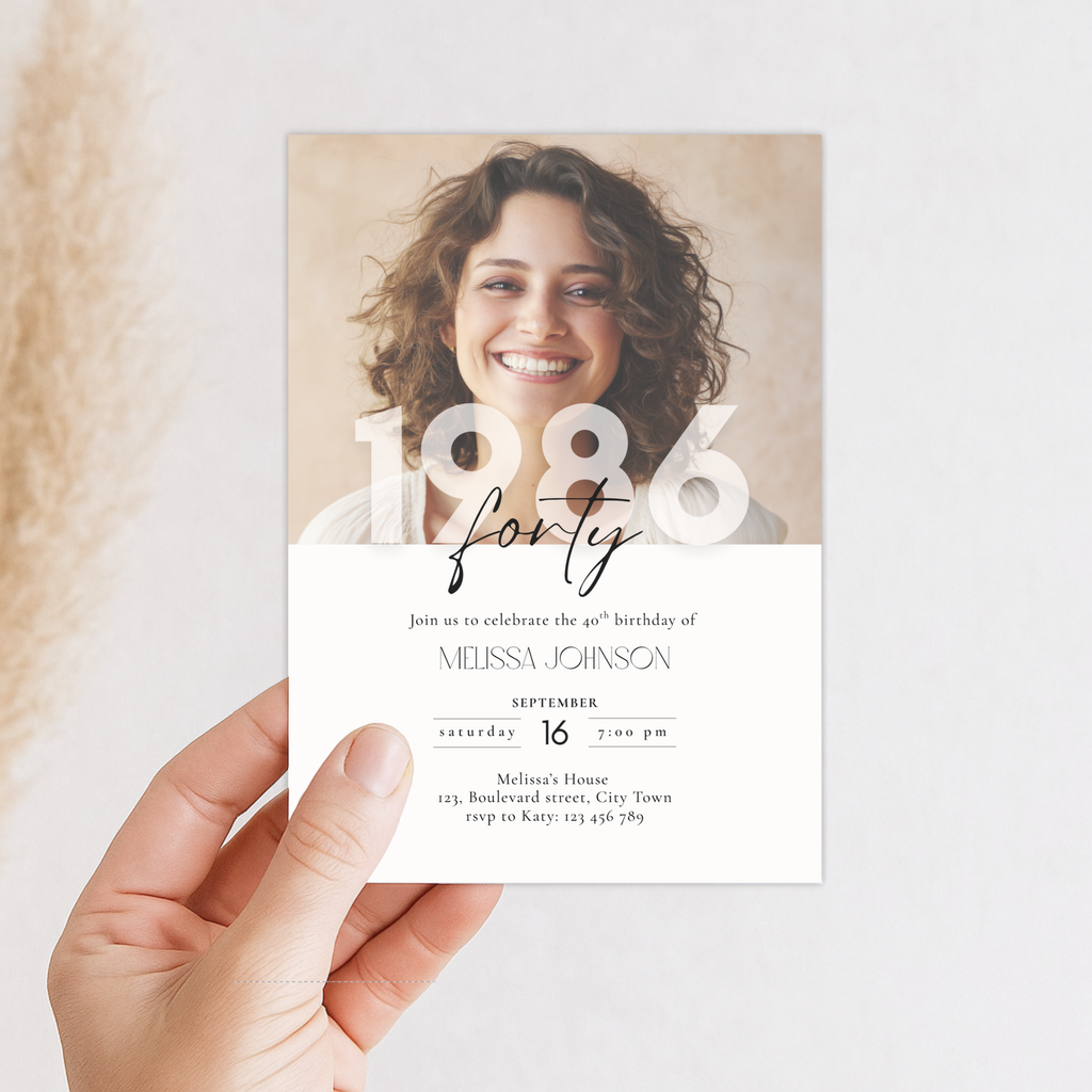 Born in 1986 40th Birthday Invitation Photo
