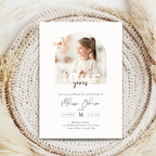Minimal 4th Birthday Invitation with Photo