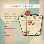 Retro Vintage 50th Birthday Invitation