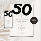 50th Birthday Invitation Template Bold Typography