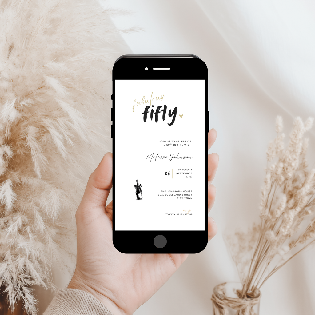 Fifty & Fabulous 50th Birthday Invitations