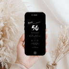 Men's Surprise 50th Birthday Invitation Black