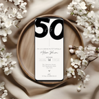50th Birthday Invitation Template Bold Typography