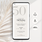Minimal Elegant 50th Birthday Invitation Beige