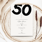 50th Birthday Invitation Template Bold Typography