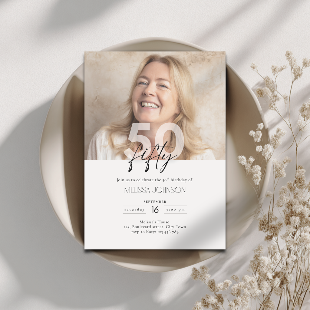 Milestone Photo 50th Birthday Invitation