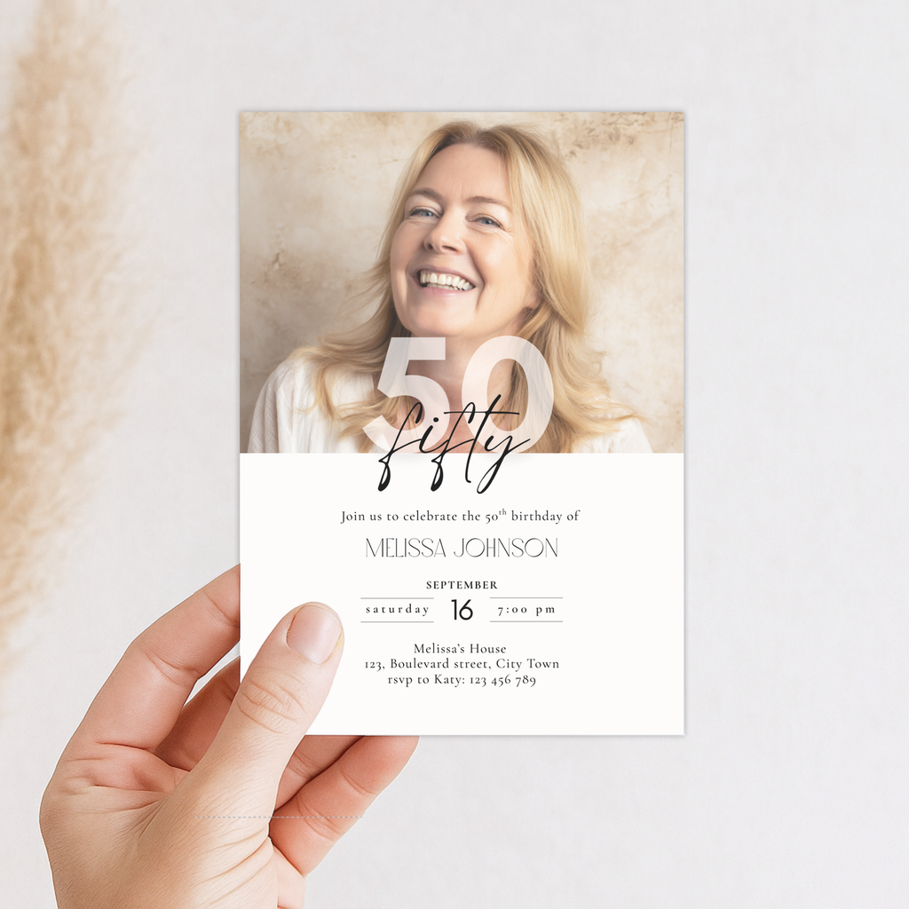 Milestone Photo 50th Birthday Invitation