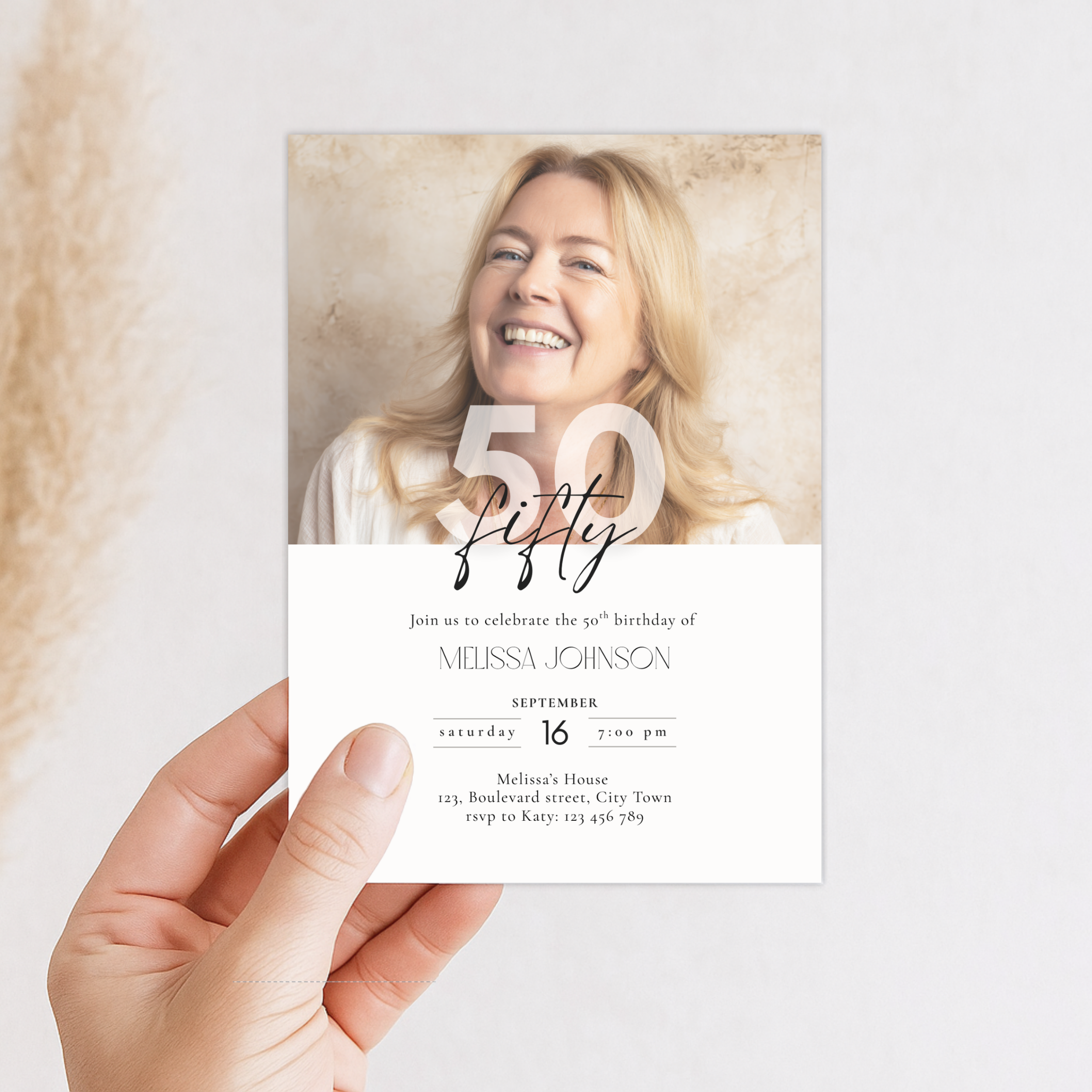 Milestone Photo 50th Birthday Invitation