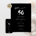 Men's Surprise 50th Birthday Invitation Black