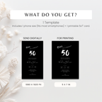 Men's Surprise 50th Birthday Invitation Black