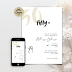 Modern 50th Birthday Invitation Bold Typography