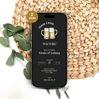 Black Cheers and Beers 50th Birthday Invitation Man