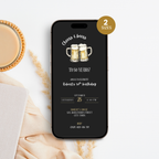 Black Cheers and Beers 50th Birthday Invitation Man