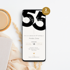 Elegant Minimal 55th Birthday Invitation