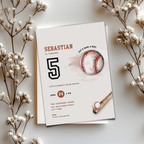 Baseball Invitation for 5th Birthday