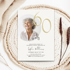 60th Milestone Birthday Photo Invitation Template Women