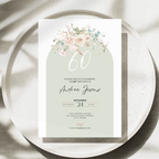 Floral 60th Birthday Invitation Women Template – image 3