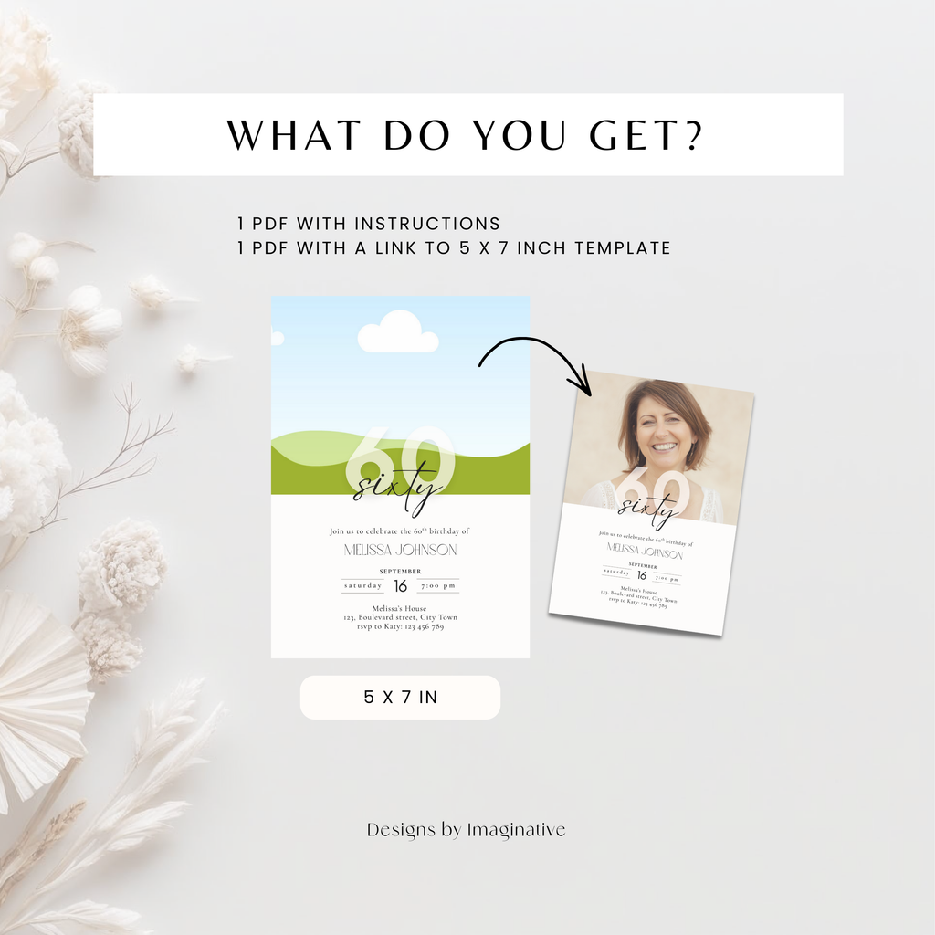Elegant 60th Birthday Invitation Photo