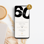 Modern 60th Birthday Invitation