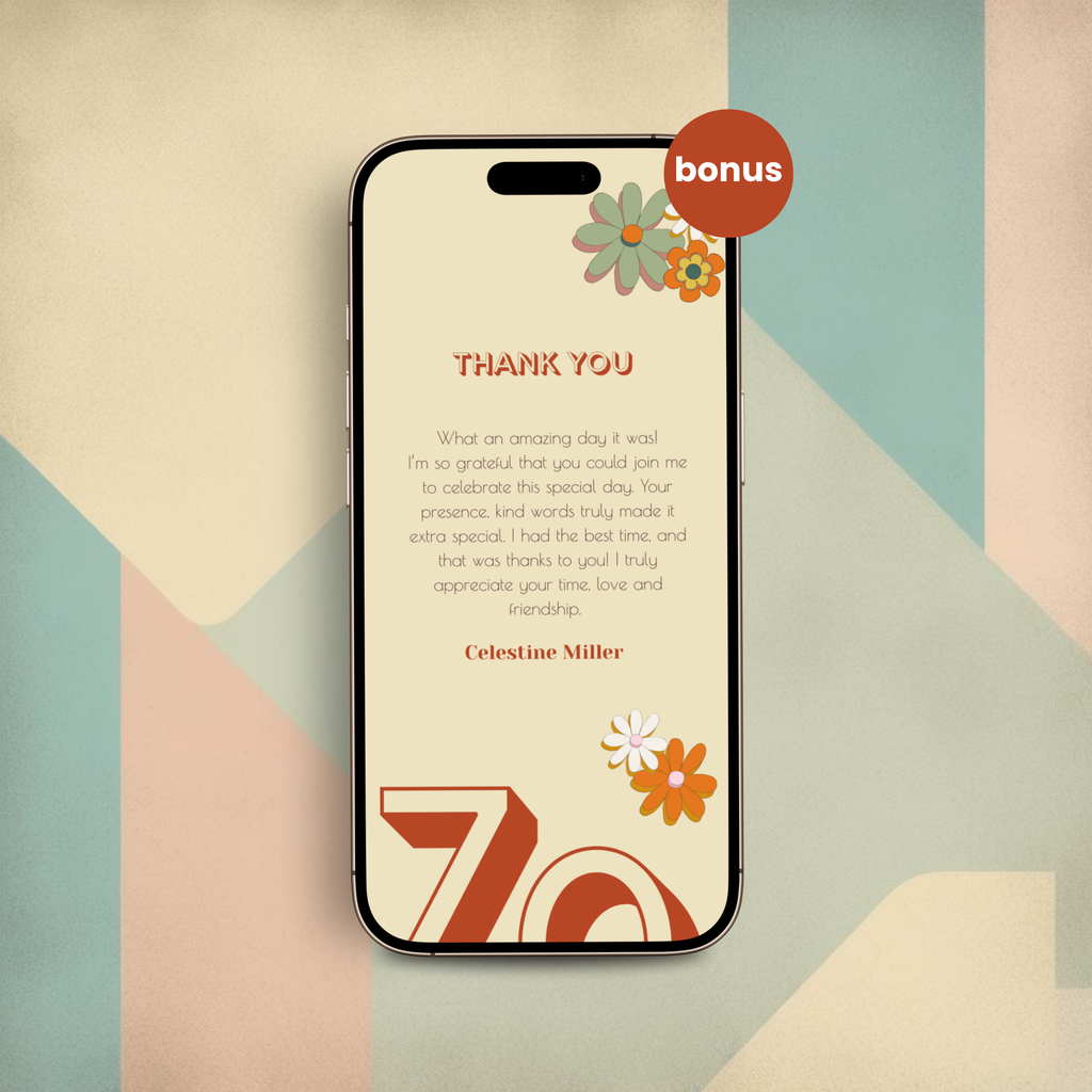 Retro Vintage 70th Birthday Invitation