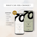 Modern 70th Birthday Invitation