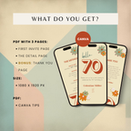Retro Vintage 70th Birthday Invitation