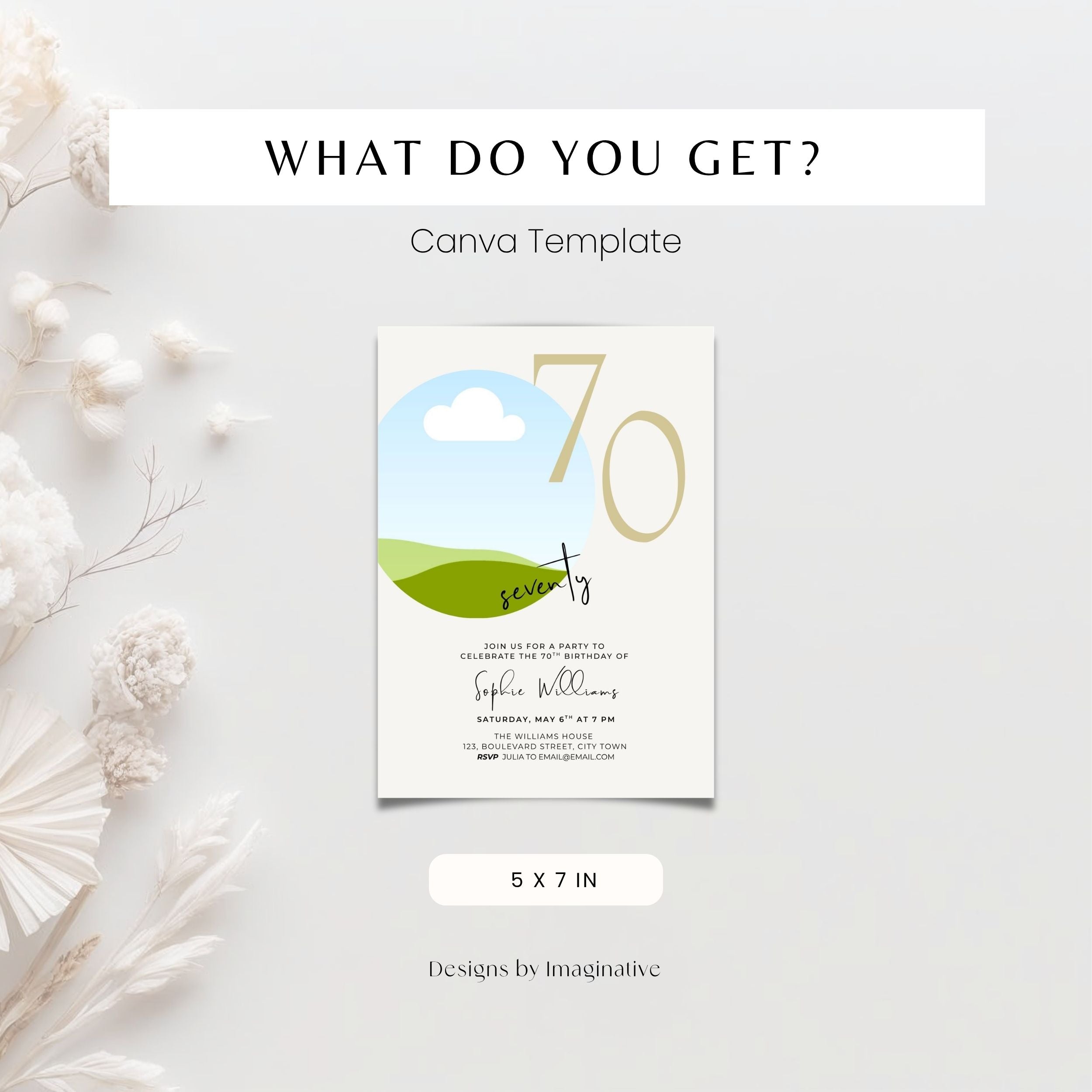 70th Milestone Birthday Photo Invitation Template