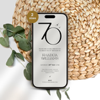 Minimal Elegant 70th Birthday Invitation