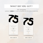 Elegant 75th Birthday Invitation Bold Typography