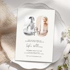 Elegant Photo 80th Birthday Invitation for Her