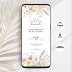 Floral 80th Birthday Brunch Invitation