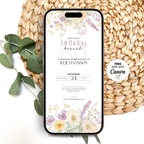 Floral 80th Birthday Brunch Invitation