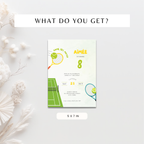 Tennis Sports Birthday Invitation Girl