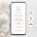 Pink Arched Baptism Invitation Girls