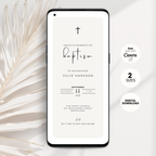 Minimalist Beige Baptism Invitation