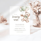 Bear Balloons Gender Reveal Invitation Template