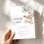 Bear Balloons Gender Reveal Invitation Template