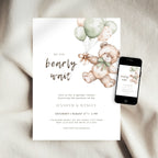 Bear Balloons Gender Reveal Invitation Template