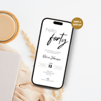 Minimal Elegant 40th Birthday Invitation